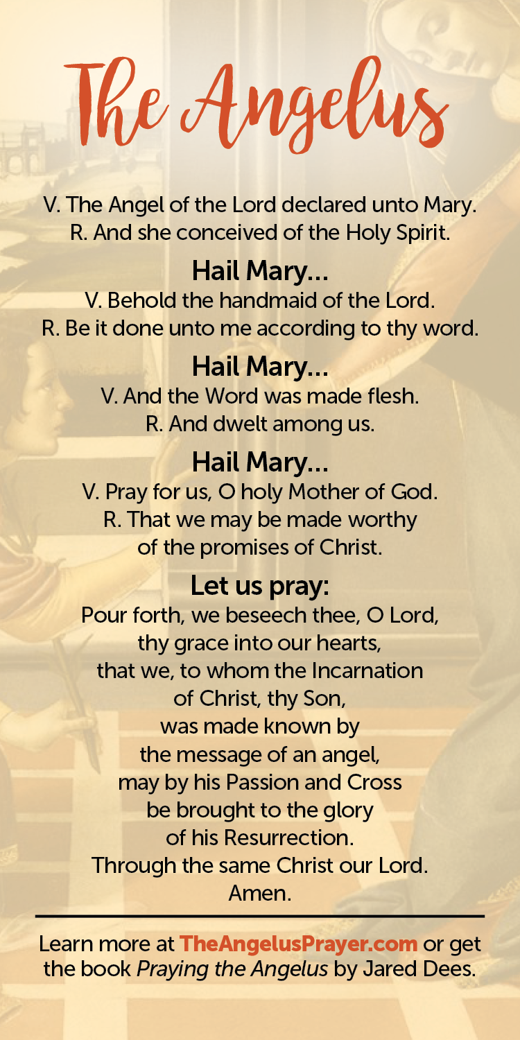 The Angelus Prayer Card The Angelus Prayer