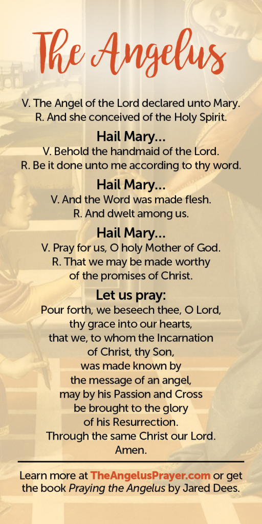 angelus-prayer-card-back | The Angelus Prayer